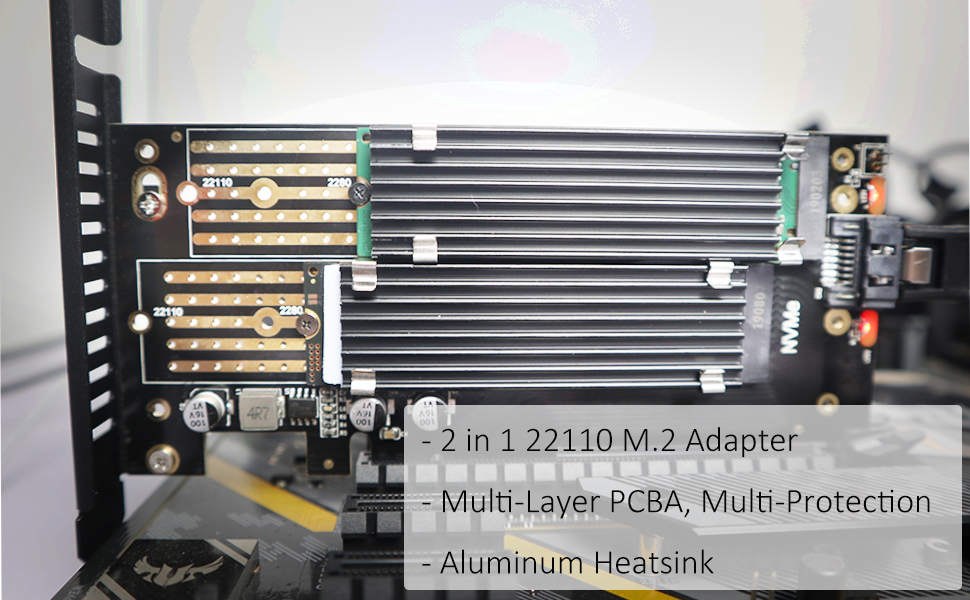 M.2 PCie Adapter with Heatsink for M.2 NVMe SSD - GLOTRENDS