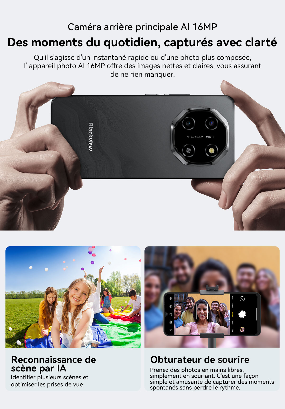 5G Smartphone BLACKVIEW SHARK 6 - 24Go (8+16) RAM + 128Go ROM - 5000mAh - 16MP - Android 15 - Bleu - Téléphonie