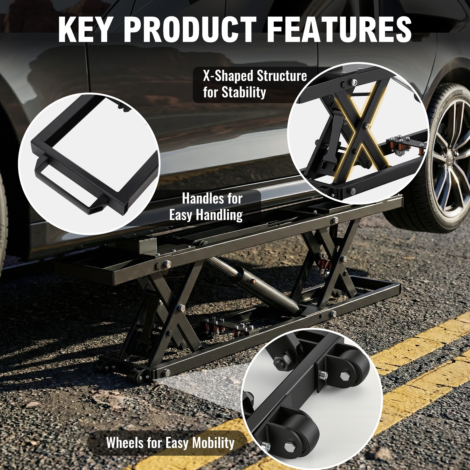 Portable Car Lift 7000LBS AECOJOY Quick Jack Hydraulic Lift for